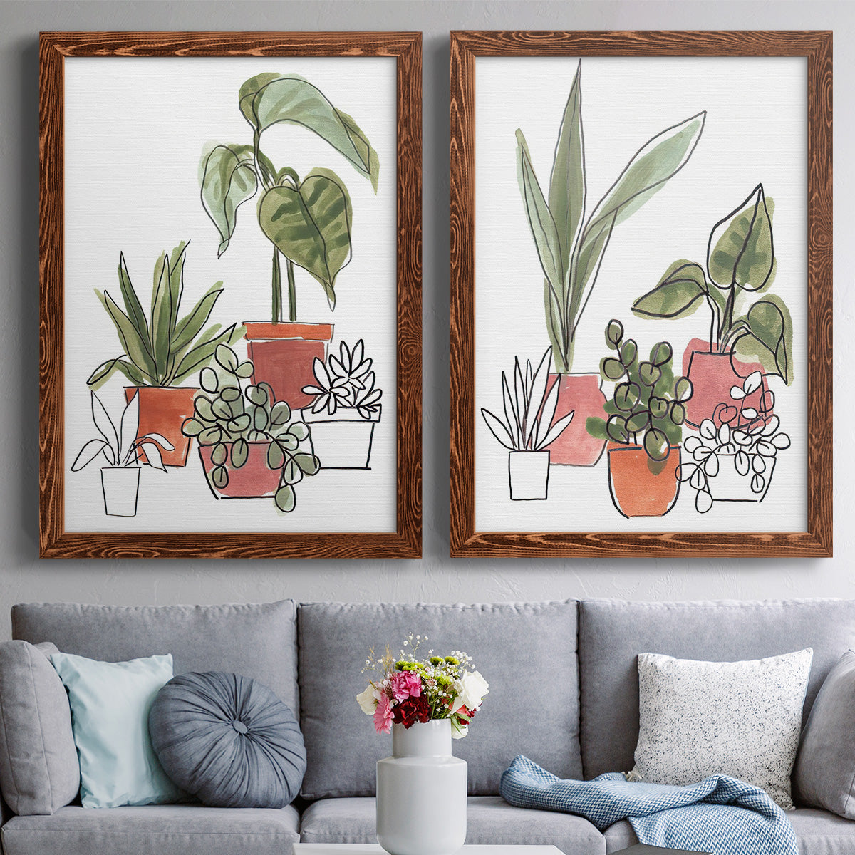 Home Grown I - Premium Framed Canvas 2 Piece Set - Ready to Hang