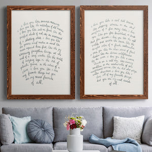 Letter to a Lover I - Barnwood Framed Canvas Set