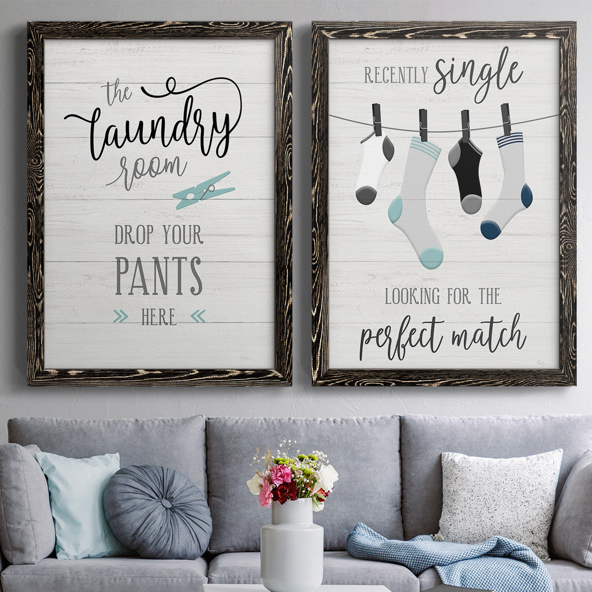 Drop Your Pants - Premium Framed Canvas 2 Piece Set - Ready to Hang