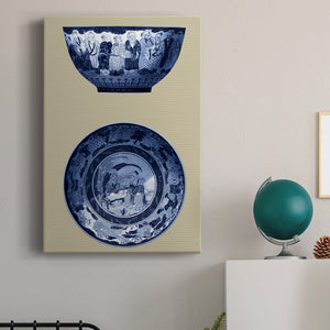 Porcelain in Blue and White II Premium Gallery Wrapped Canvas - Ready to Hang