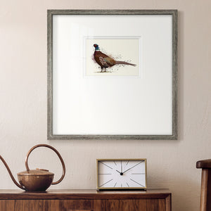 Pheasant Splash 1 Premium Framed Print Double Matboard