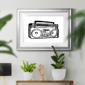 Boombox Sketch - Modern Framed Art Print