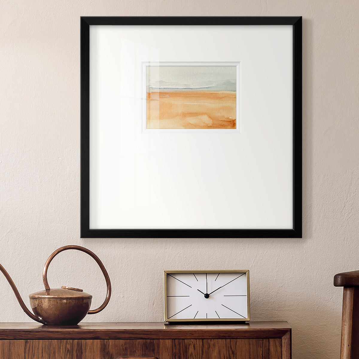 Ash Blue Horizon I Premium Framed Print Double Matboard