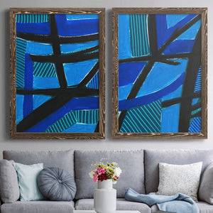 Involved Blues I - Barnwood Framed Canvas Set
