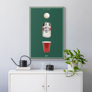 Fig. A: Party - Framed Premium Gallery Wrapped Canvas L Frame - Ready to Hang