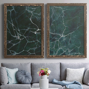 Jade Marble I - Barnwood Framed Canvas Set
