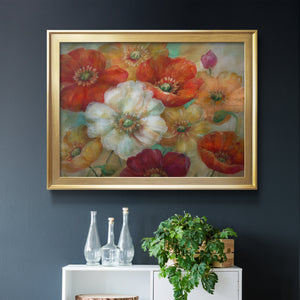 Poppycentric - Modern Framed Canvas Print