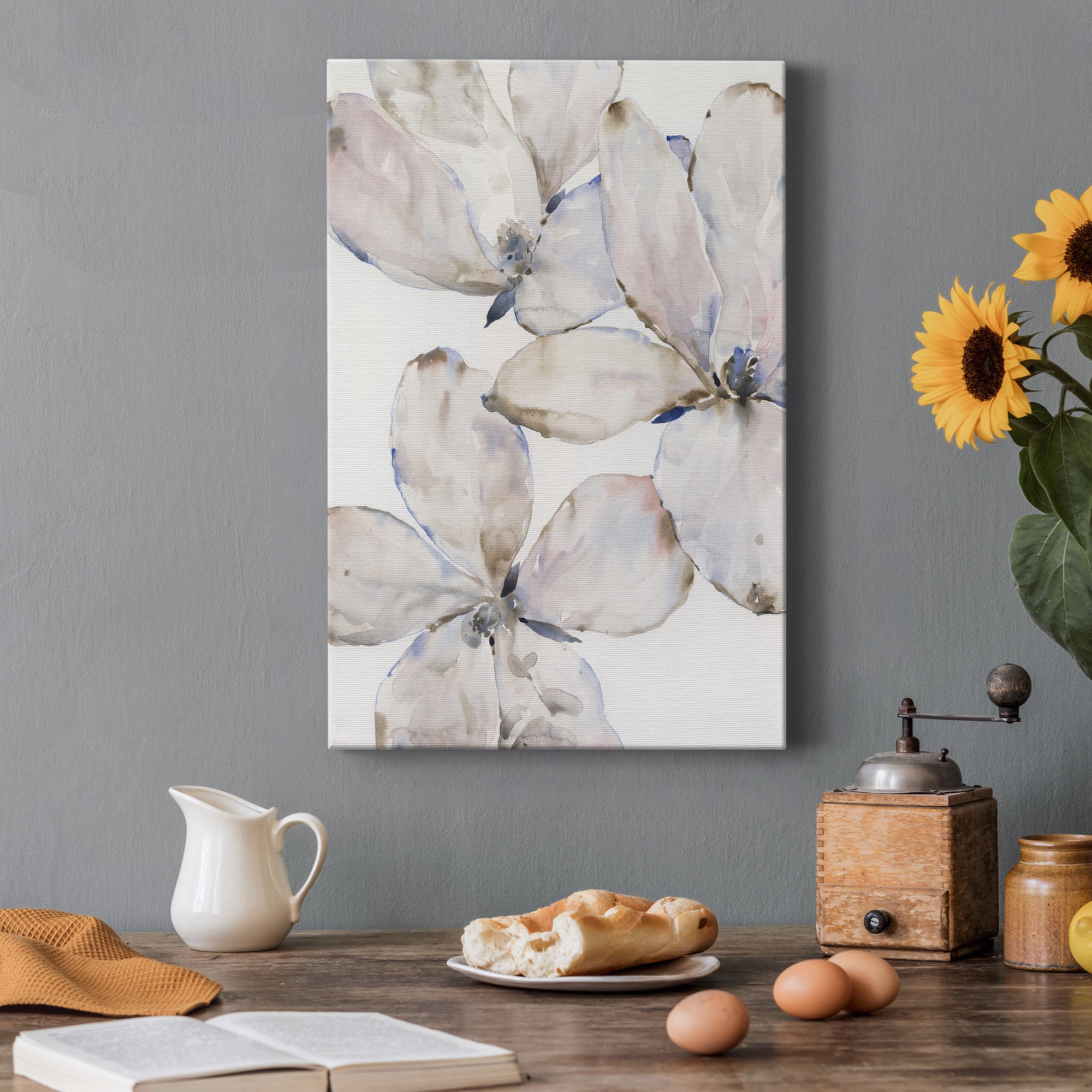 Soft Wind Flowers I Premium Gallery Wrapped Canvas - Ready to Hang