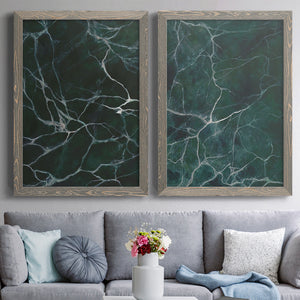 Jade Marble I - Barnwood Framed Canvas Set