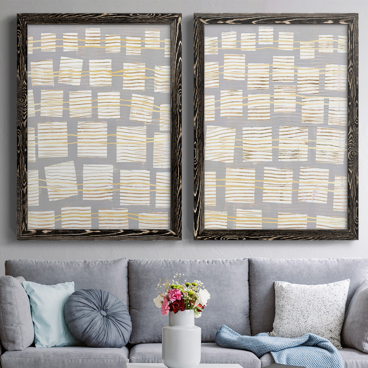 Networks I - Premium Framed Canvas 2 Piece Set - Ready to Hang