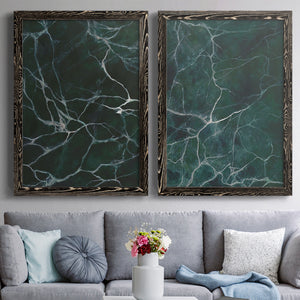 Jade Marble I - Barnwood Framed Canvas Set