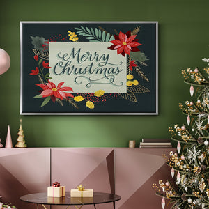 Bright Christmas Night Collection A - Framed Gallery Wrapped Canvas in Floating Frame