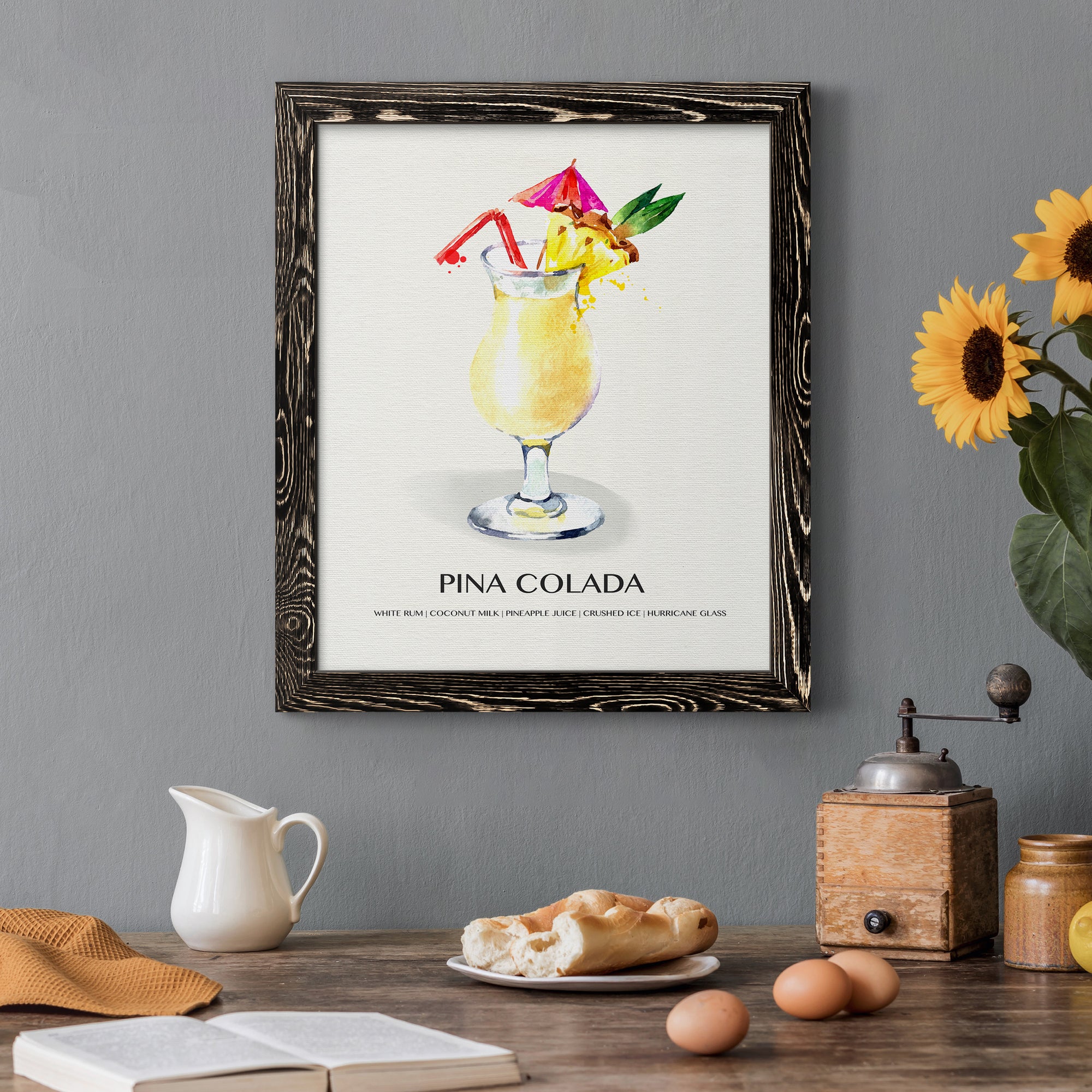 Pina Colada - Premium Canvas Framed in Barnwood - Ready to Hang