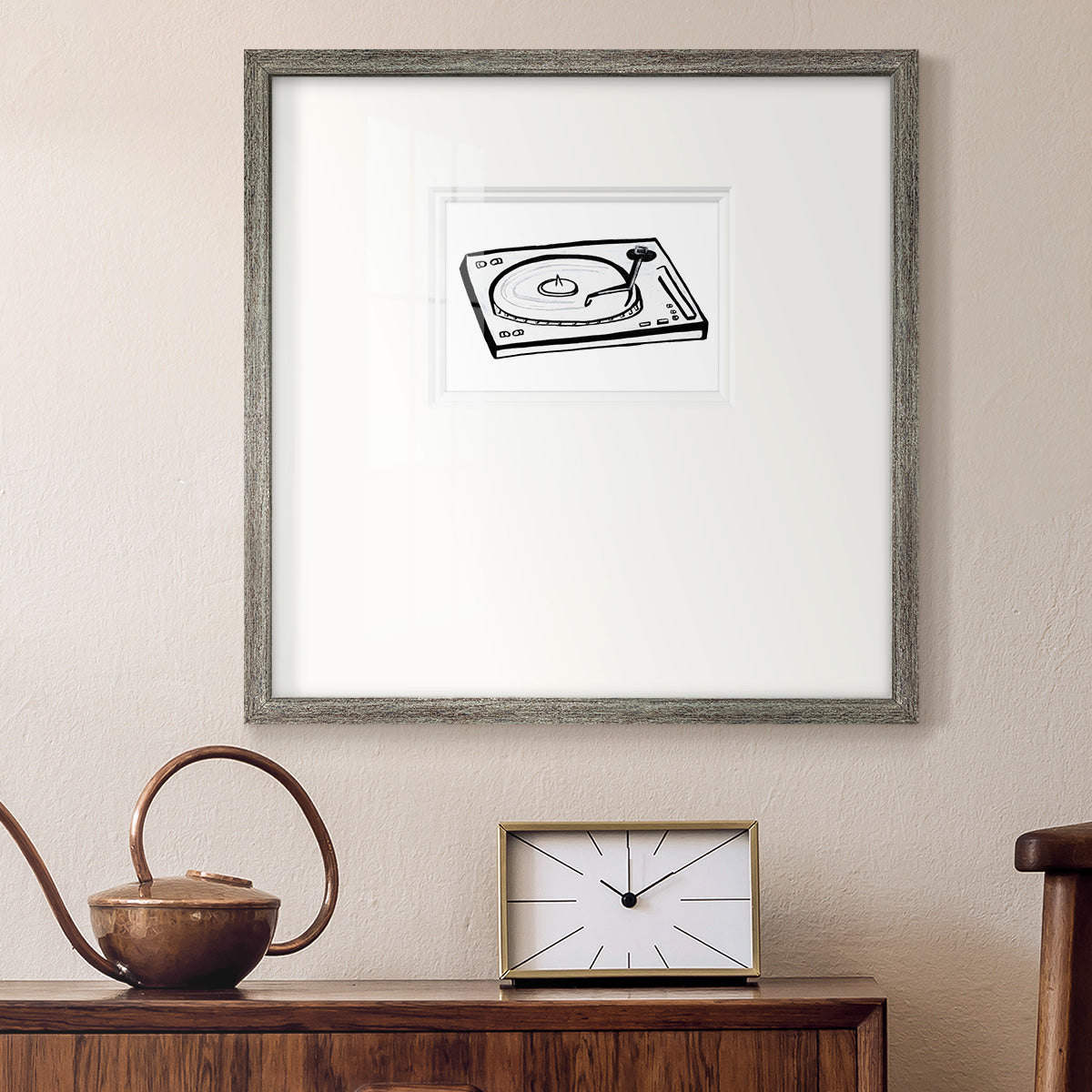 Vinyl Sketch Premium Framed Print Double Matboard