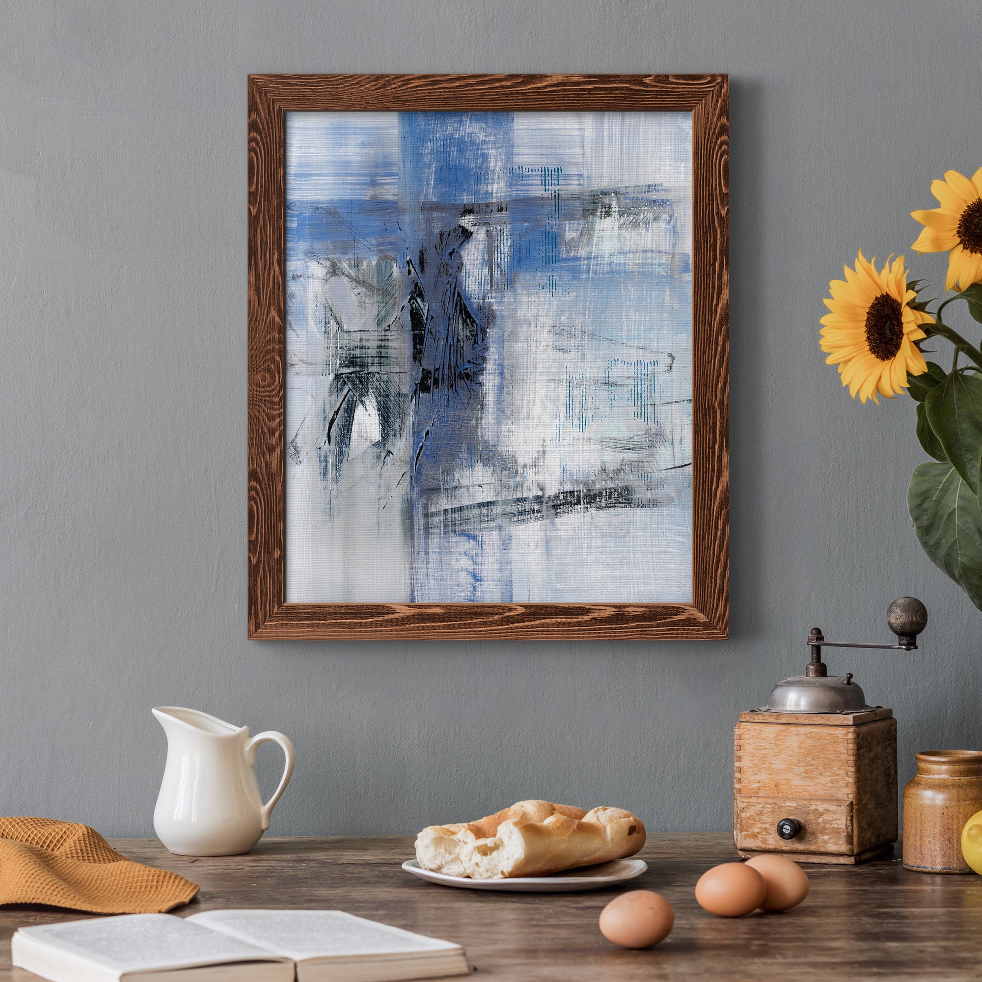 Reflections in Indigo - Premium Canvas Framed in Barnwood - Ready to Hang