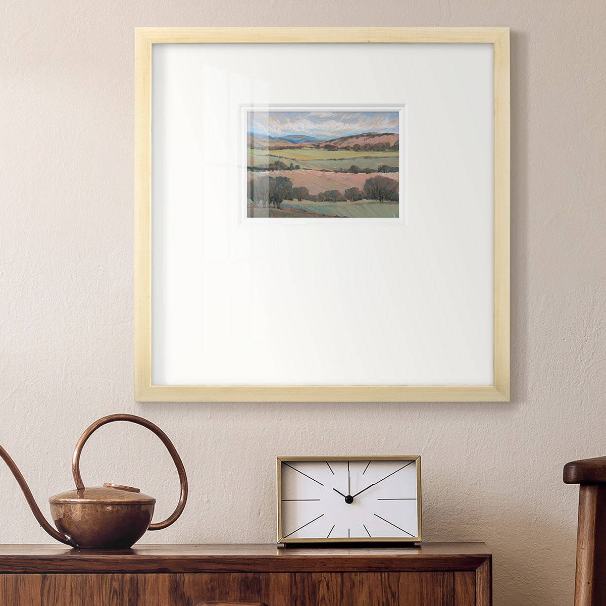 Hilly Countryside I Premium Framed Print Double Matboard