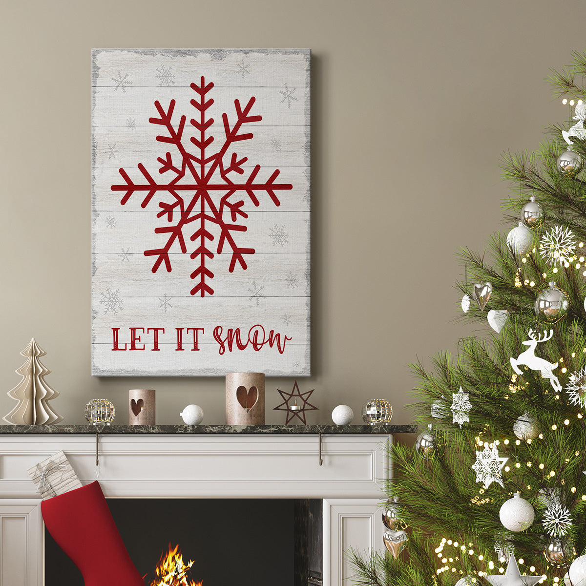 Let It Snow Snowflake - Gallery Wrapped Canvas