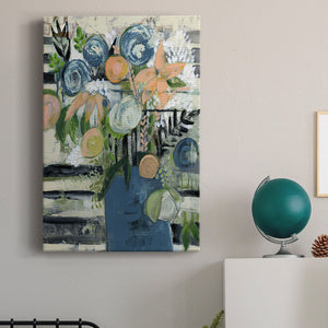 Modern Floral Stripe Premium Gallery Wrapped Canvas - Ready to Hang