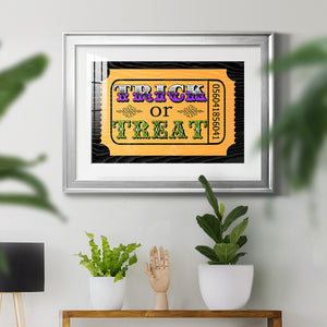 Trick or Treat Ticket - Modern Framed Art Print