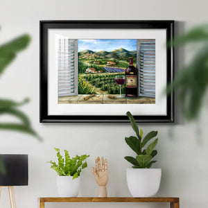 Tuscan Red and Vineyard - Modern Framed Art Print