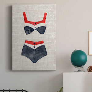 Vintage Swimming I - Canvas Art Print
