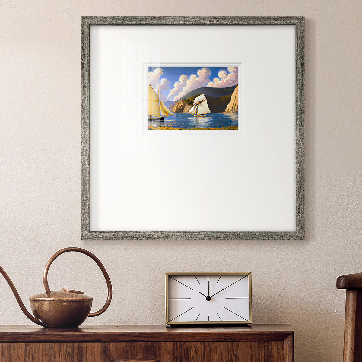 Golden Sail Valley Premium Framed Print Double Matboard