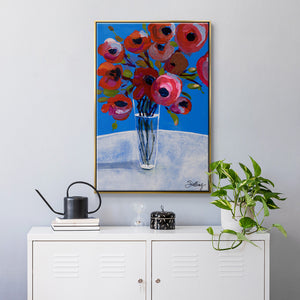 Poppies - Framed Premium Gallery Wrapped Canvas L Frame - Ready to Hang