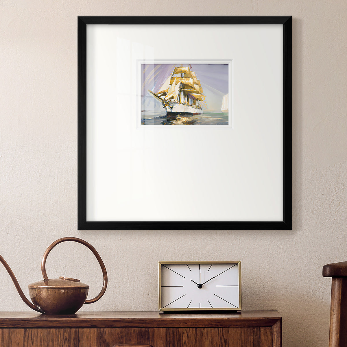 Golden Sail III Premium Framed Print Double Matboard