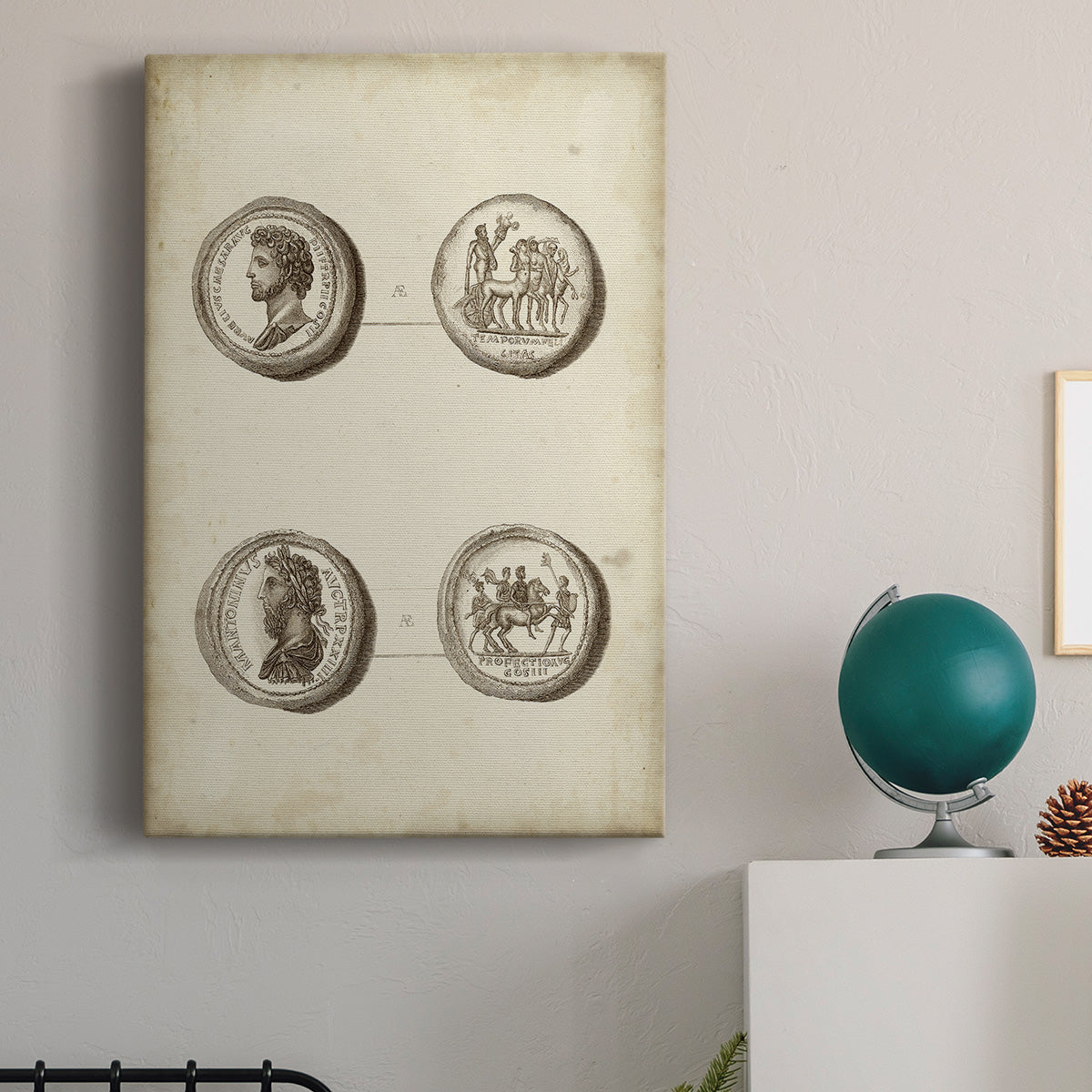 Antique Roman Coins VI Premium Gallery Wrapped Canvas - Ready to Hang