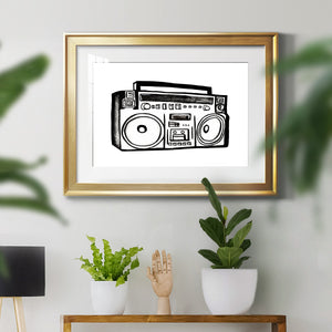 Boombox Sketch - Modern Framed Art Print