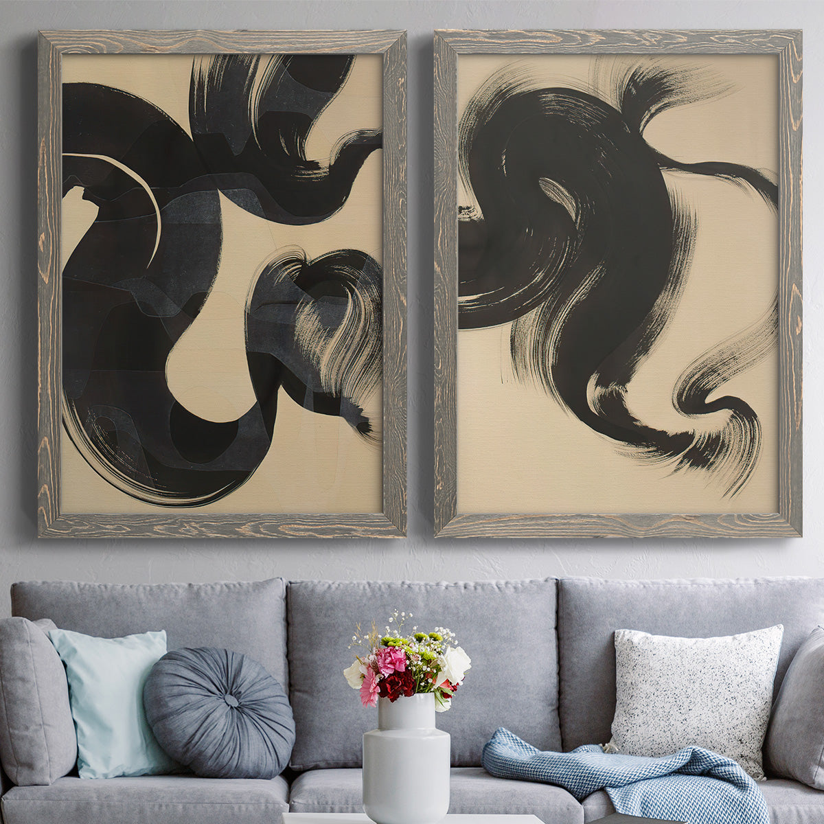 Sea Change I - Premium Framed Canvas 2 Piece Set - Ready to Hang