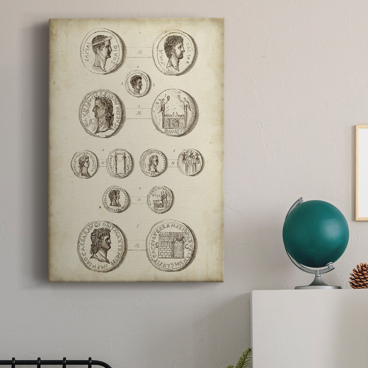 Antique Roman Coins I Premium Gallery Wrapped Canvas - Ready to Hang