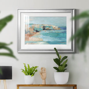 Turquoise Cliff Wall I - Modern Framed Art Print