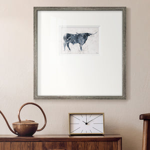 Long Horn Alt V2 Premium Framed Print Double Matboard