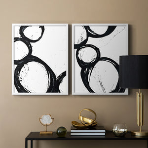 Colorful geometric landscape artwork depicting a coastal view with blue waters and green hills during daytime