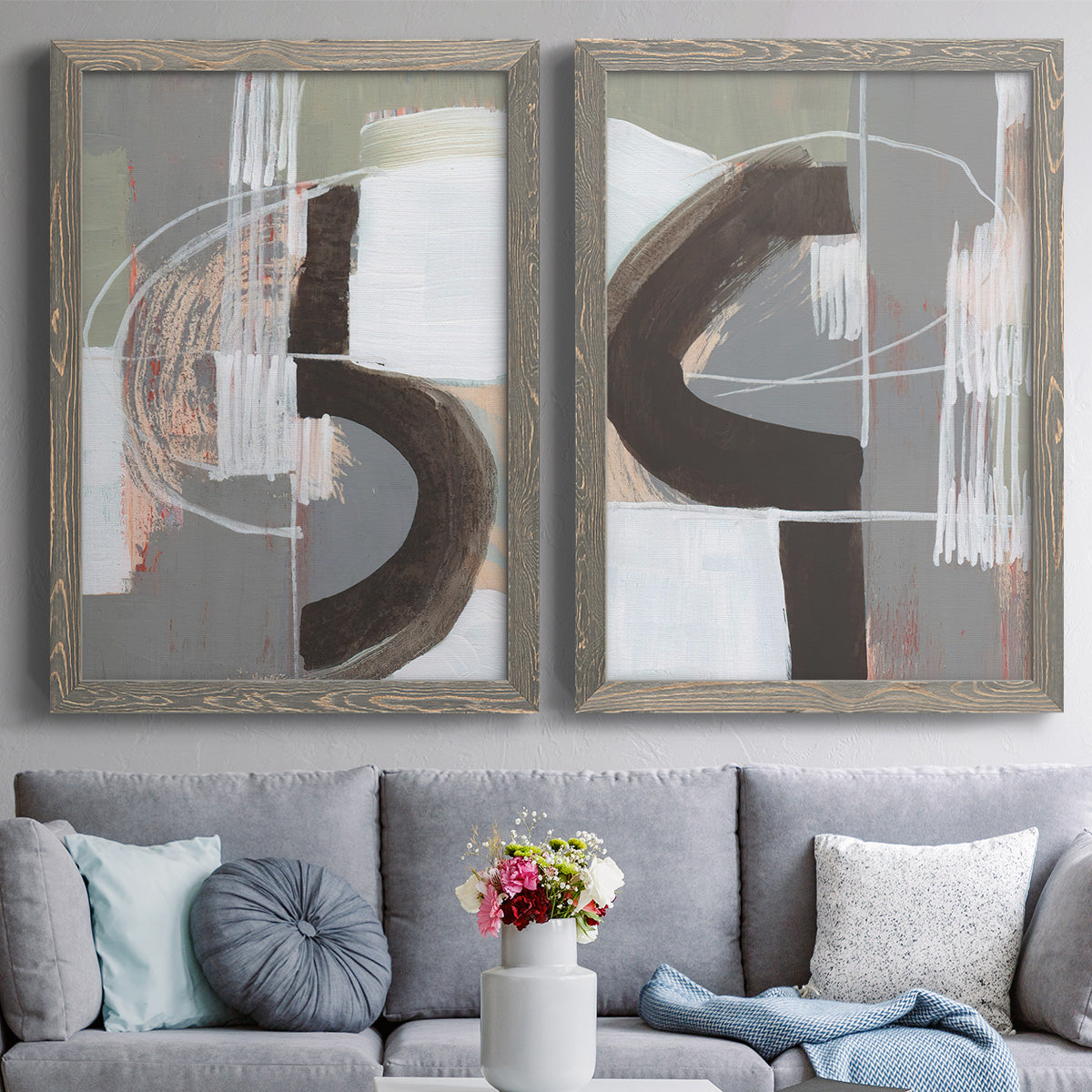 Arching Neutrals III - Premium Framed Canvas 2 Piece Set - Ready to Hang