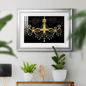 Golden Chandelier - Modern Framed Art Print