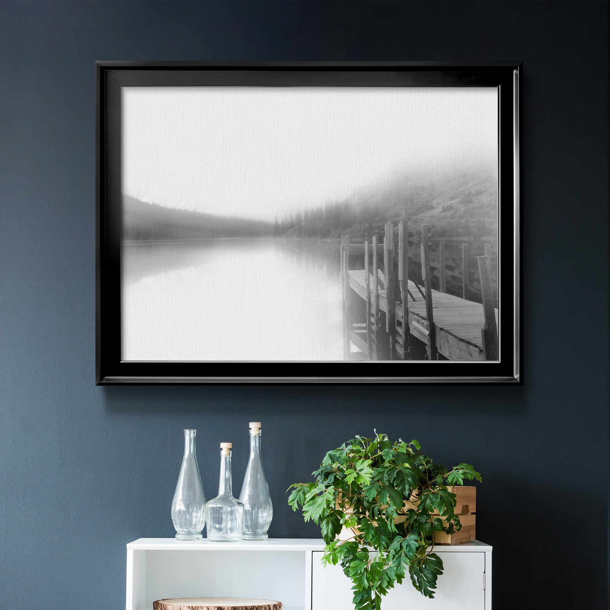 Mist on the Docks Premium Classic Framed Canvas - Ready to Hang