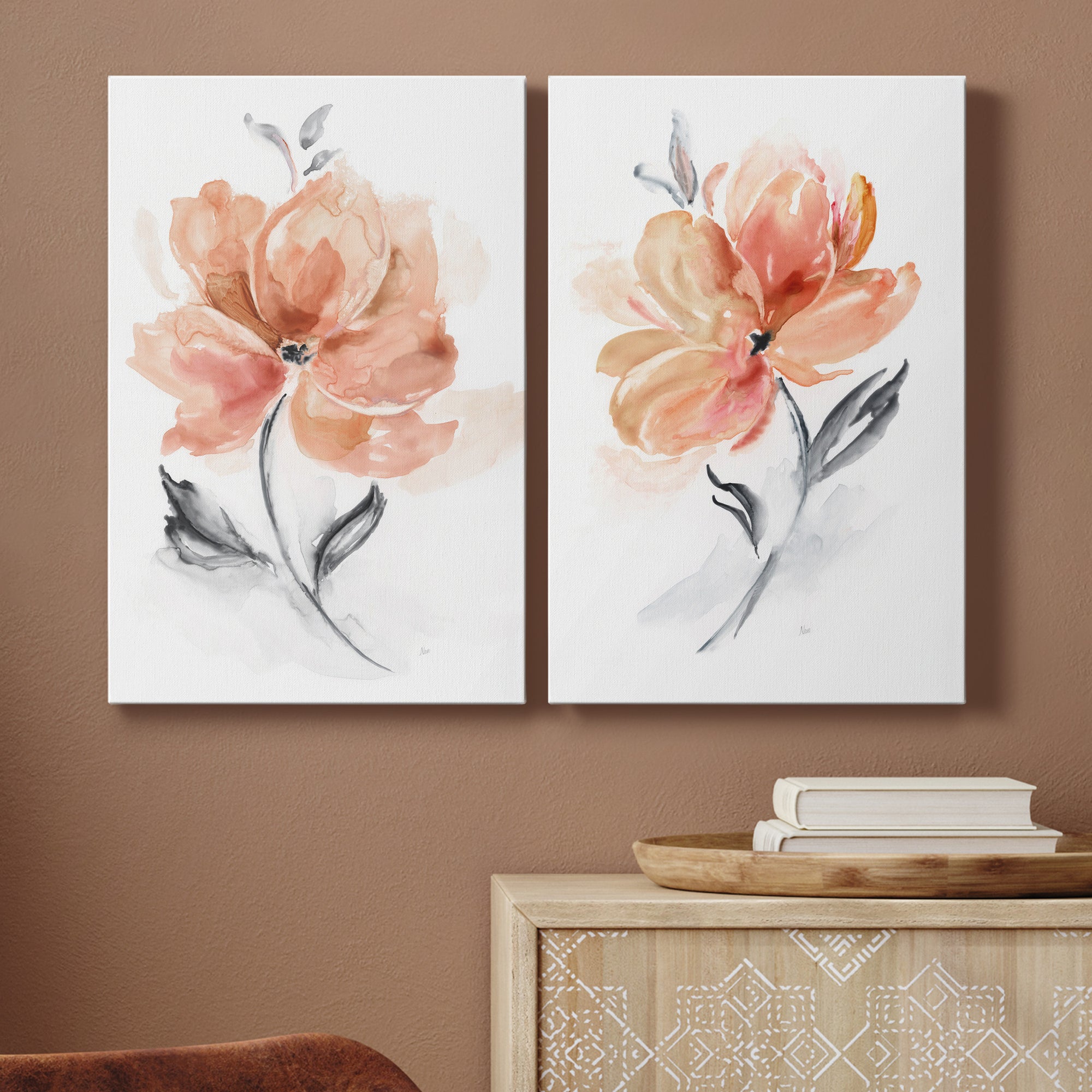 Soft Sensation I Premium Gallery Wrapped Canvas - Ready to Hang - Set of 2 - 8 x 12 Each