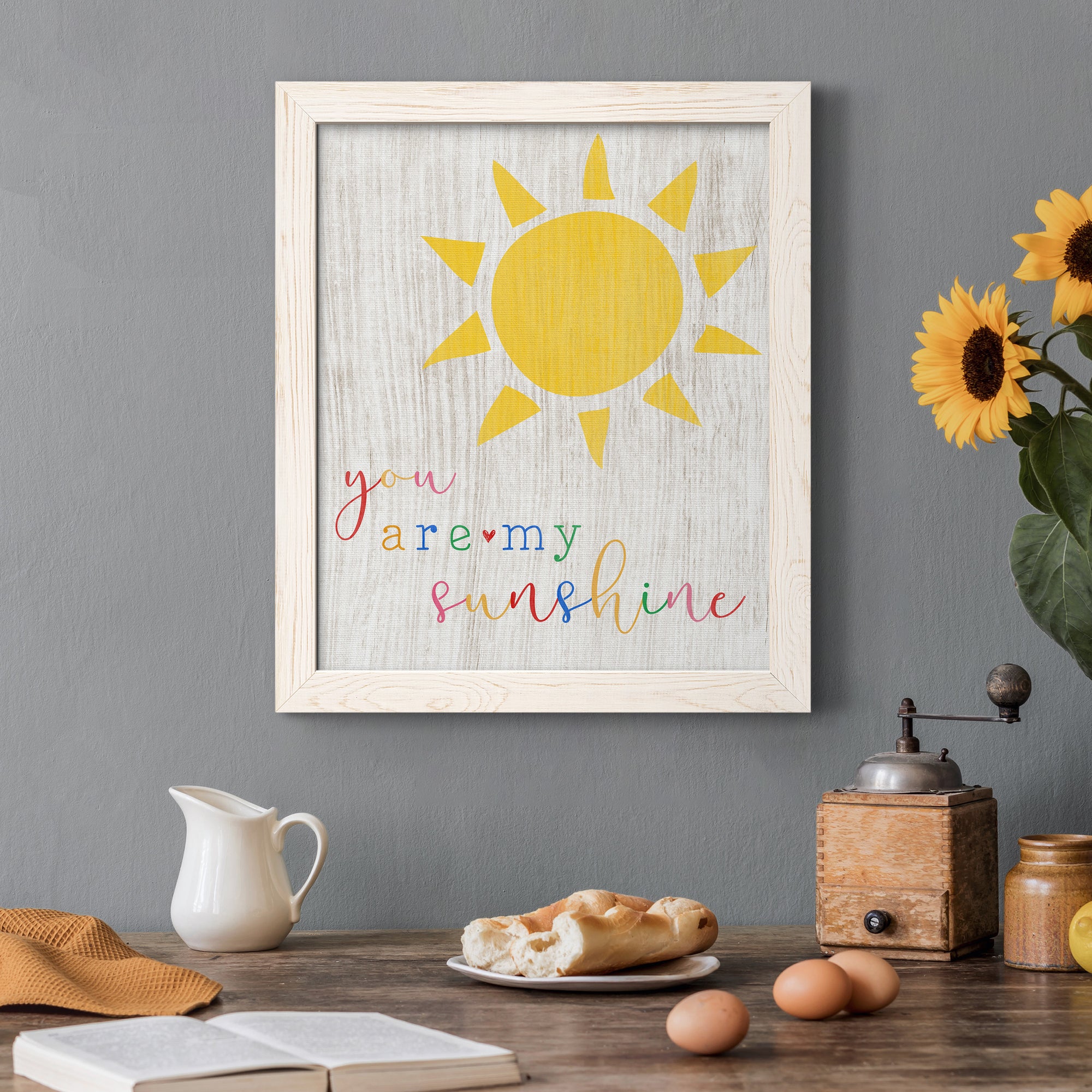 You are my Sunshine - Premium Canvas Framed in Barnwood - Ready to Hang