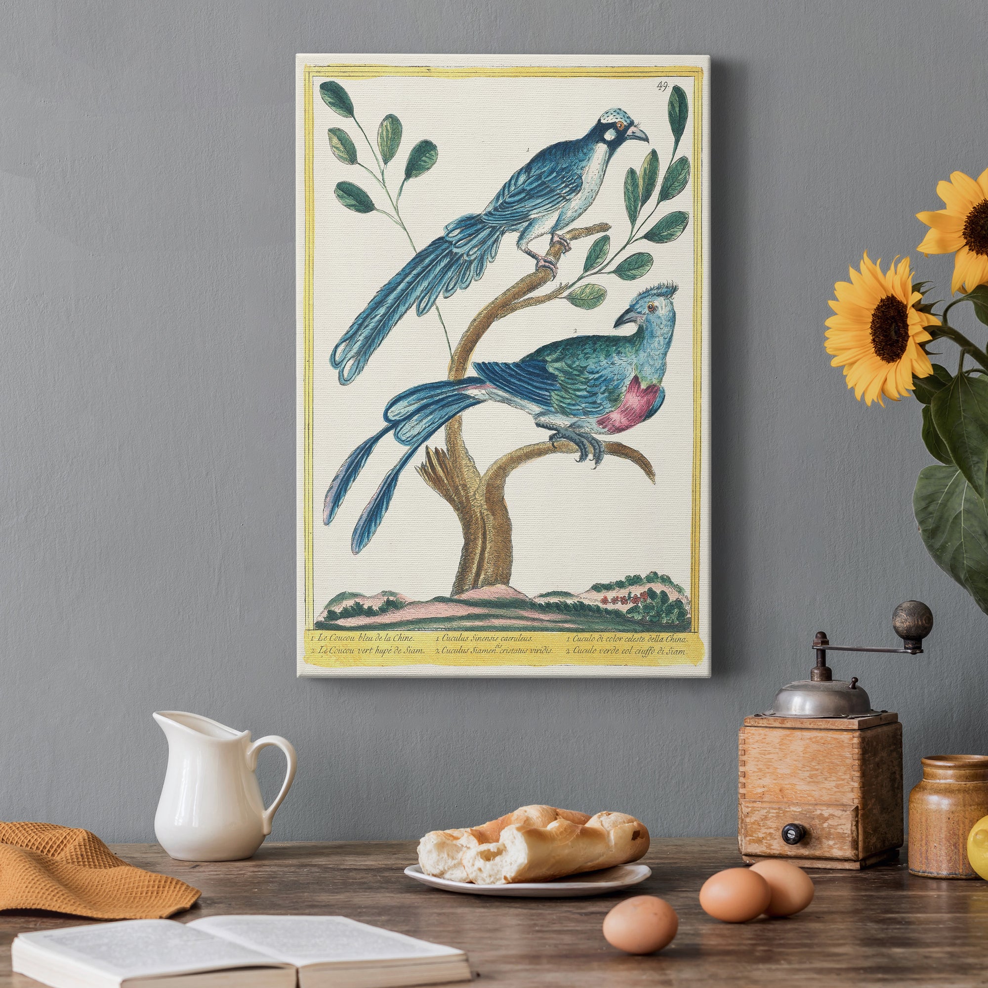 Pastel Birds VI Premium Gallery Wrapped Canvas - Ready to Hang