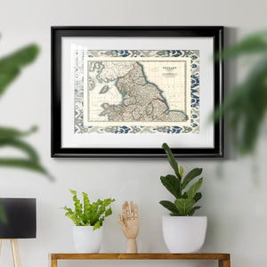 Bordered Map of England & Wales Premium Framed Print - Ready to Hang
