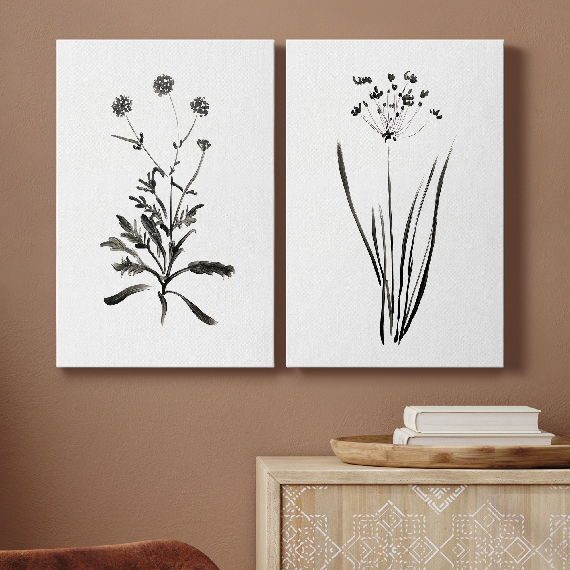 Inky Botanical I Premium Gallery Wrapped Canvas - Ready to Hang