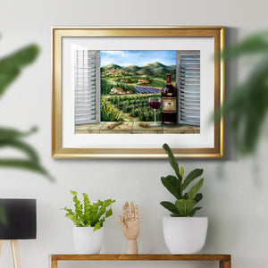 Tuscan Red and Vineyard - Modern Framed Art Print
