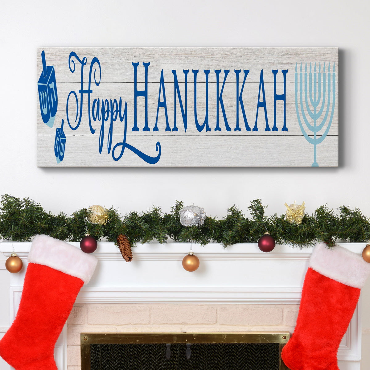 Happy Hanukkah Premium Gallery Wrapped Canvas - Ready to Hang