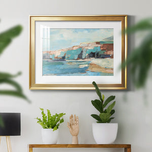 Turquoise Cliff Wall II - Modern Framed Art Print