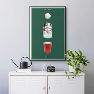 Fig. A: Party - Framed Premium Gallery Wrapped Canvas L Frame - Ready to Hang