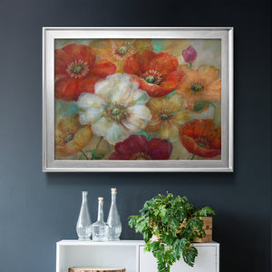 Poppycentric - Modern Framed Canvas Print