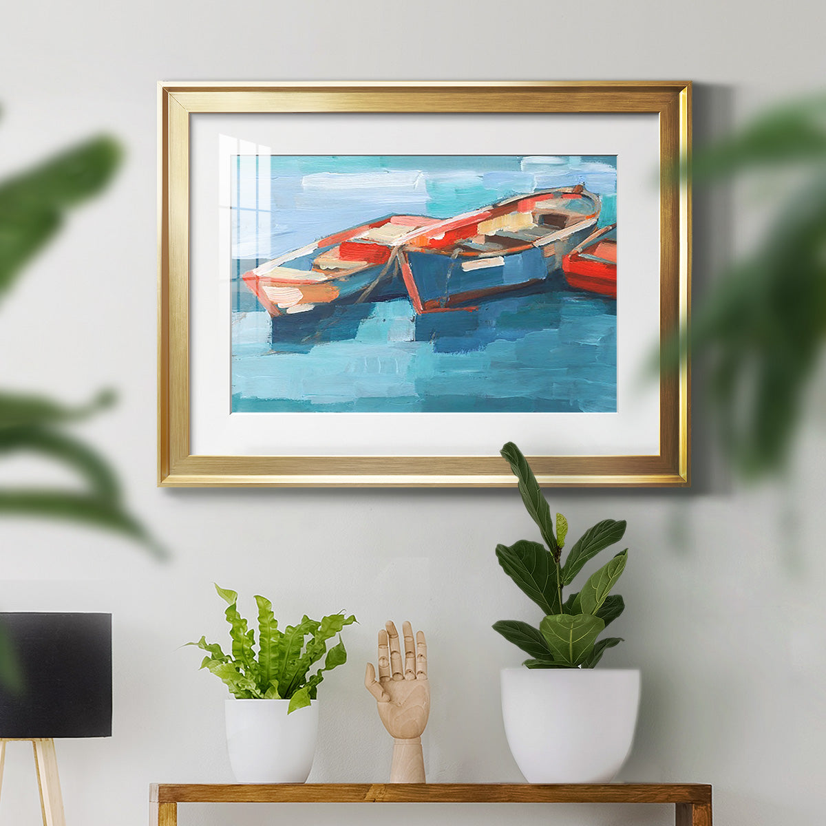 Primary Boats I Premium Framed Print - Ready to Hang