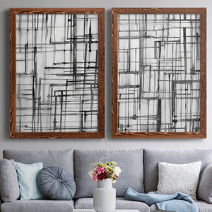 Line Meditation I - Barnwood Framed Canvas Set